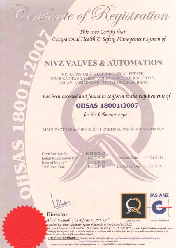 OHSAS 18001 Certified Company Valves Sight Glass Flow Indicator Filter